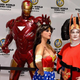 Cosplayers dressed as Iron Man, Wonder Woman, and Padmé Amidala pose together at the 2016 Wizard World Comic Con in Chicago.